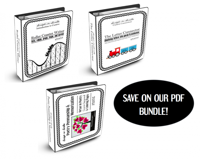 Roller Coaster Writer, Letter Connector, & Poetry Penmanship Bundle