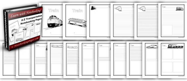 A to Z: Transportation Notebooking Pages