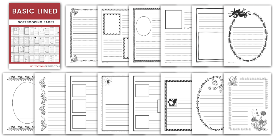 Basic Lined Notebooking Pages