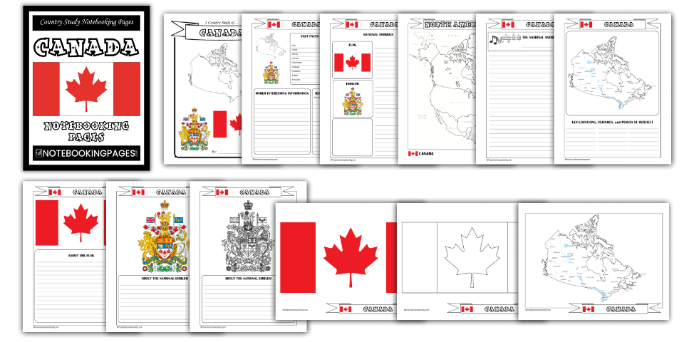 Canada Country Study Notebooking Pages
