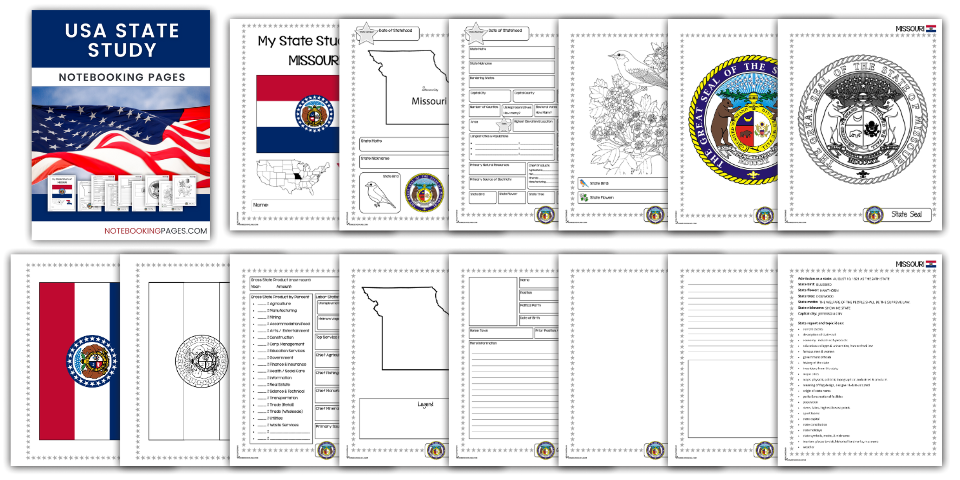 USA State Study Notebooking Pages